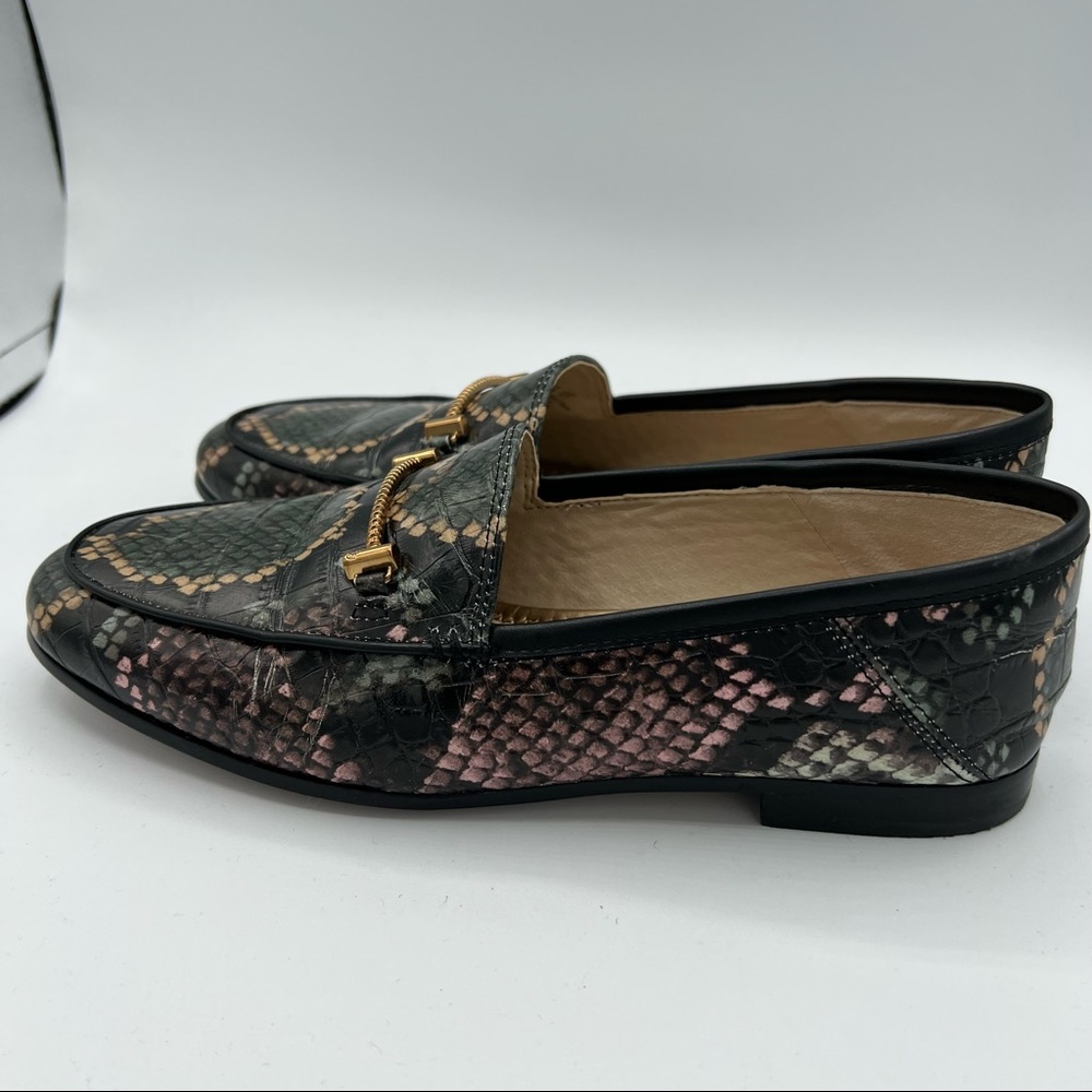 Sam Edelman Lior Leather Loafer Snakeskin Wintergreen Multi Sz 6.5 $179 EUC - Picture 3 of 9